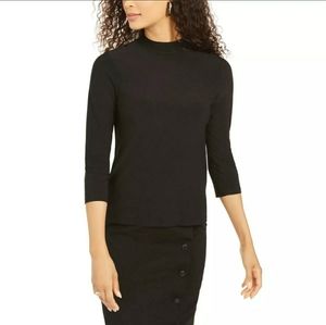 Kasper Women's Mock-Neck Top, Black, M